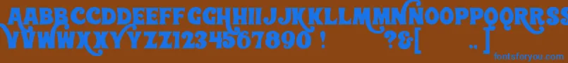 フォントWonderbarDemo – 茶色の背景に青い文字