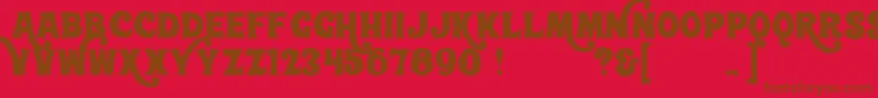 Czcionka WonderbarDemo – brązowe czcionki na czerwonym tle
