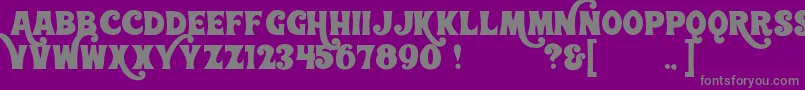 フォントWonderbarDemo – 紫の背景に灰色の文字