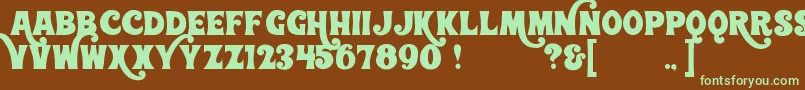 WonderbarDemo Font – Green Fonts on Brown Background