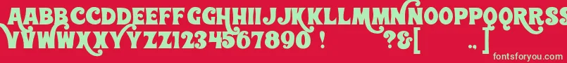 WonderbarDemo Font – Green Fonts on Red Background