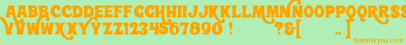 WonderbarDemo Font – Orange Fonts on Green Background