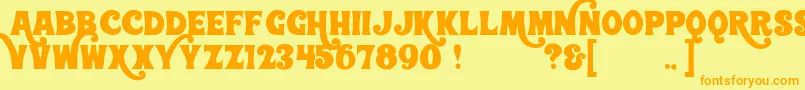 WonderbarDemo Font – Orange Fonts on Yellow Background