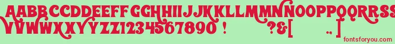 WonderbarDemo Font – Red Fonts on Green Background