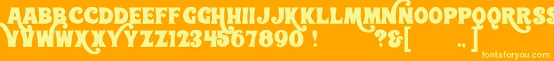 WonderbarDemo Font – Yellow Fonts on Orange Background