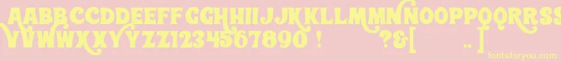 WonderbarDemo-Schriftart – Gelbe Schriften auf rosa Hintergrund