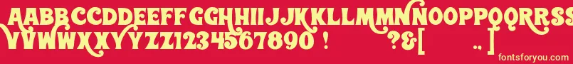 WonderbarDemo Font – Yellow Fonts on Red Background