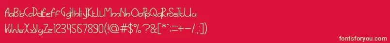 フォントTheScienceArchaeologist – 赤い背景に緑の文字