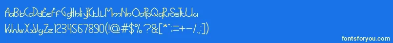 フォントTheScienceArchaeologist – 黄色の文字、青い背景