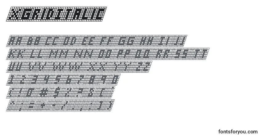 Czcionka XGridItalic – alfabet, cyfry, specjalne znaki