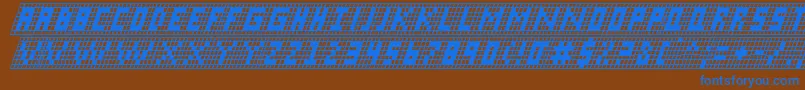 XGridItalic Font – Blue Fonts on Brown Background