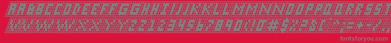 XGridItalic Font – Gray Fonts on Red Background