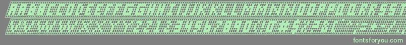 フォントXGridItalic – 灰色の背景に緑のフォント