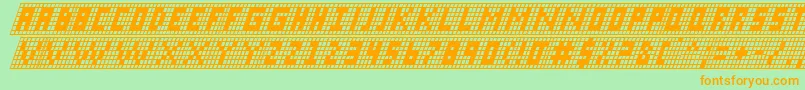 XGridItalic Font – Orange Fonts on Green Background