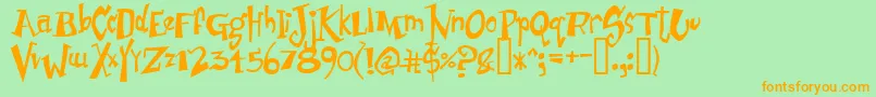 Junist Font – Orange Fonts on Green Background