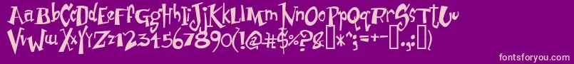 Junist Font – Pink Fonts on Purple Background