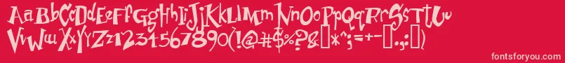 Junist Font – Pink Fonts on Red Background