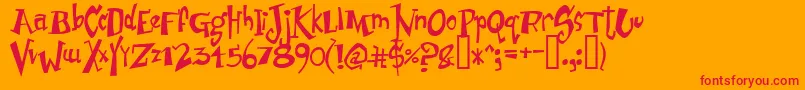 フォントJunist – オレンジの背景に赤い文字