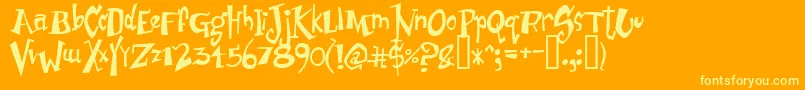 Junist Font – Yellow Fonts on Orange Background
