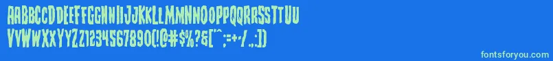 Creepycrawlers Font – Green Fonts on Blue Background