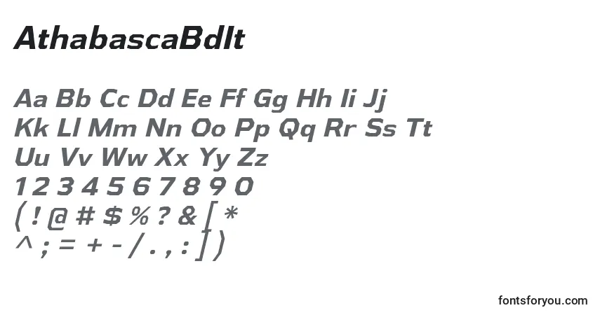 Schriftart AthabascaBdIt – Alphabet, Zahlen, spezielle Symbole