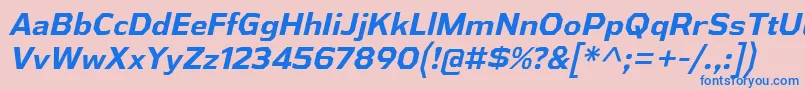 AthabascaBdIt Font – Blue Fonts on Pink Background