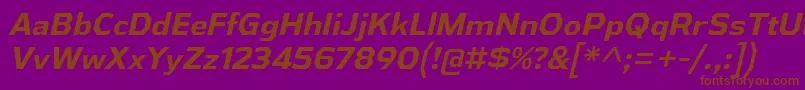Шрифт AthabascaBdIt – коричневые шрифты на фиолетовом фоне