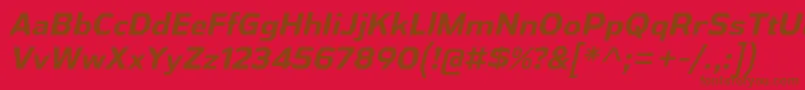 フォントAthabascaBdIt – 赤い背景に茶色の文字