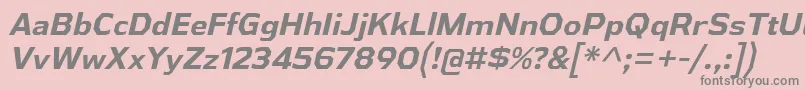 フォントAthabascaBdIt – ピンクの背景に灰色の文字
