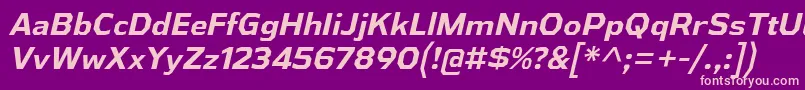 AthabascaBdIt Font – Pink Fonts on Purple Background