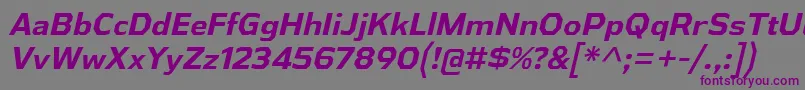 Шрифт AthabascaBdIt – фиолетовые шрифты на сером фоне