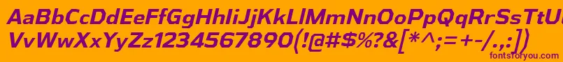Шрифт AthabascaBdIt – фиолетовые шрифты на оранжевом фоне