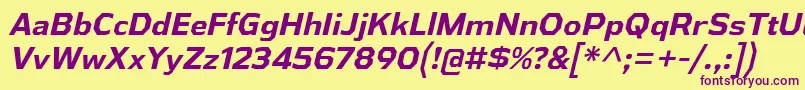 Шрифт AthabascaBdIt – фиолетовые шрифты на жёлтом фоне
