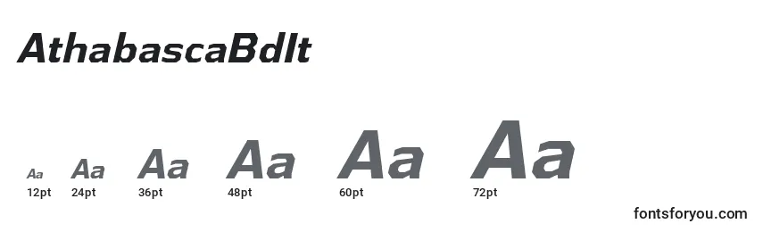 Размеры шрифта AthabascaBdIt