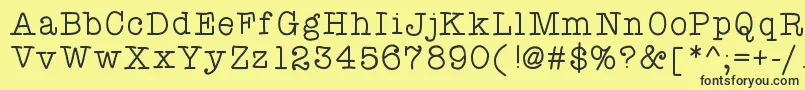 Atypewriterforme Font – Black Fonts on Yellow Background