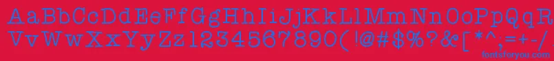 Atypewriterforme Font – Blue Fonts on Red Background