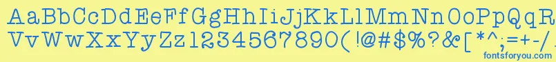 Atypewriterforme Font – Blue Fonts on Yellow Background