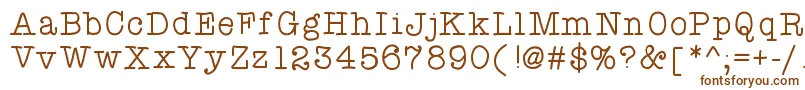 フォントAtypewriterforme – 白い背景に茶色のフォント