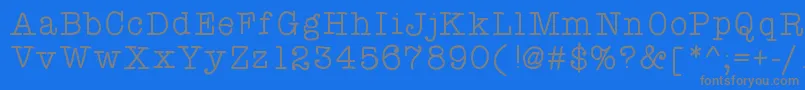 Atypewriterforme Font – Gray Fonts on Blue Background