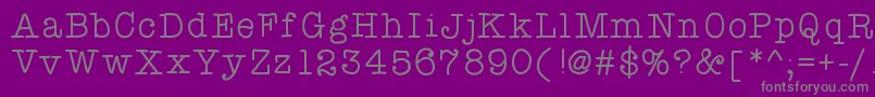Atypewriterforme-Schriftart – Graue Schriften auf violettem Hintergrund