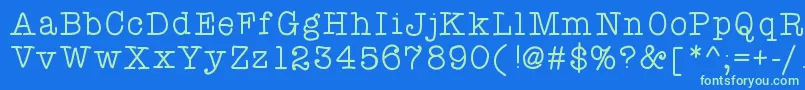 Atypewriterforme Font – Green Fonts on Blue Background