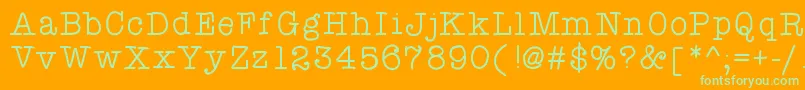 Atypewriterforme Font – Green Fonts on Orange Background