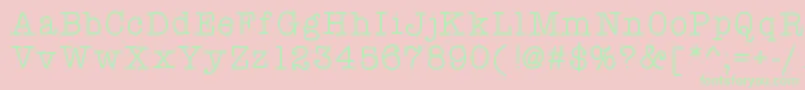 フォントAtypewriterforme – ピンクの背景に緑の文字