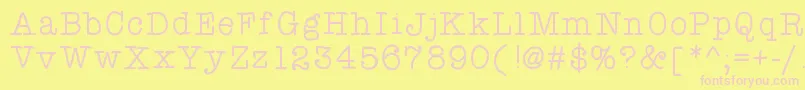 フォントAtypewriterforme – ピンクのフォント、黄色の背景