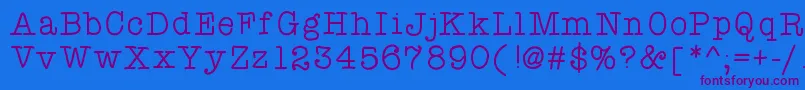 Atypewriterforme Font – Purple Fonts on Blue Background