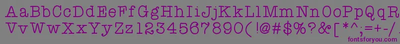 Atypewriterforme-fontti – violetit fontit harmaalla taustalla