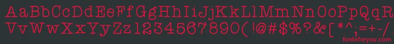 Atypewriterforme Font – Red Fonts on Black Background