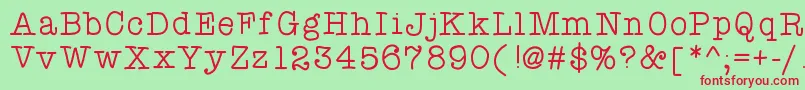 Atypewriterforme Font – Red Fonts on Green Background