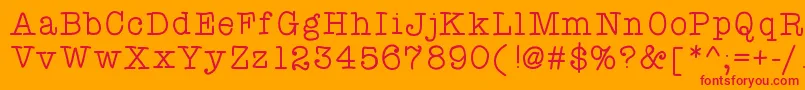 Atypewriterforme Font – Red Fonts on Orange Background