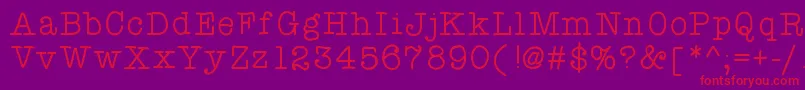 Atypewriterforme Font – Red Fonts on Purple Background